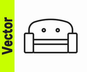 Black line Armchair icon isolated on white background. Vector