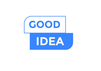 Good idea button. Good idea text web banner template. Sign icon banner
