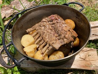 grilled meat on the grill