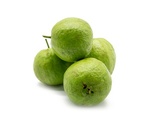 whole Guava isolated on the white background.