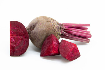 Fresh beet isolated on white background with clipping path.