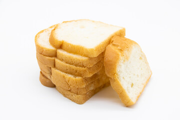 Bread slices isolated on white background