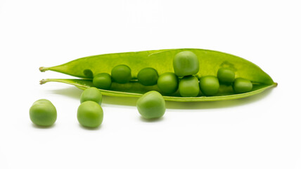 green Pea or peas vegetable isolated on white background