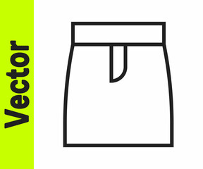 Black line Skirt icon isolated on white background. Vector