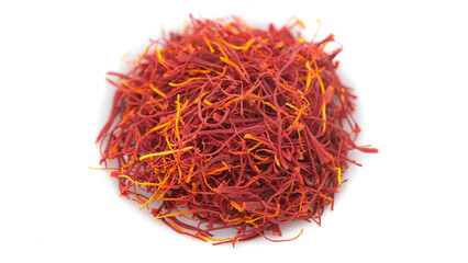 Fototapeta premium Saffron threads spice isolated on white background