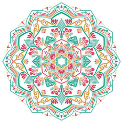 マンダラアート(夏色、植物、ビビッド)