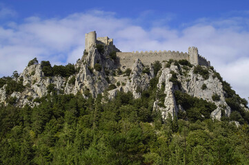 Castillo cataro de Puilaurens(s.XIII).Lapradelle-Puilaurens.Aude.Pirineos orientales.Francia.
