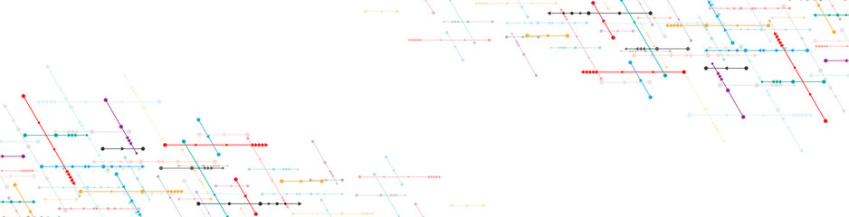 Website header or banner design template. Abstract technology background with arrows and lines