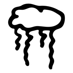 Black and White Jellyfish Coloring Page, Hand drawn black and white sea doodle sketch illustration. Medusa Coloring Book for Kids.