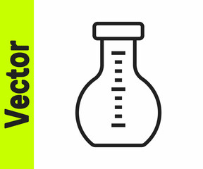 Black line Test tube and flask chemical laboratory test icon isolated on white background. Laboratory glassware sign. Vector