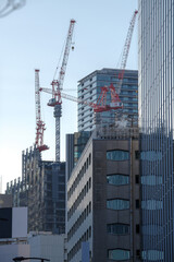 Fototapeta na wymiar 東京都赤坂2丁目から見える建設現場