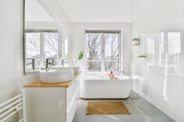 Interior design of beautiful and elegant bathroom