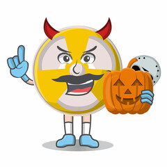 Radioactive cute halloween design character, design vector illustrator.