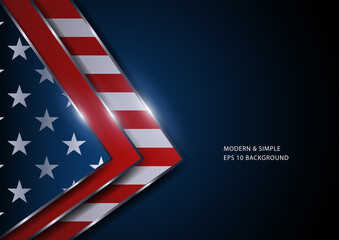 Luxurious abstract triangles background with USA insignia