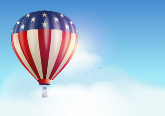 Hot air balloons with USA insignia