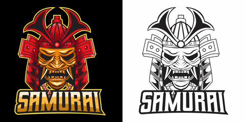 samurai esport logo mascot design © Dominico