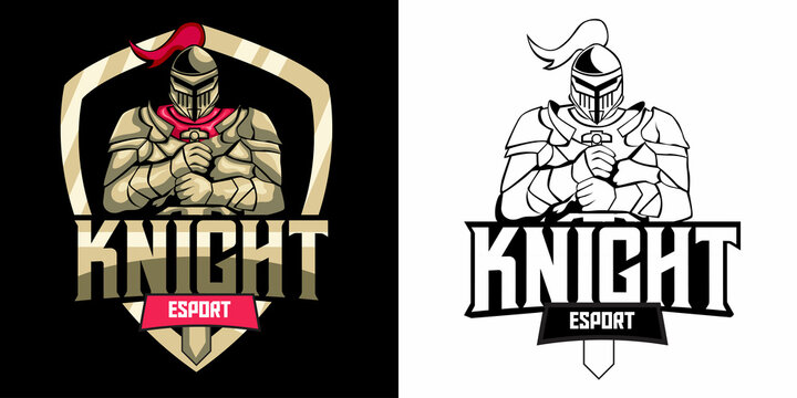 knight esport logo mascot design