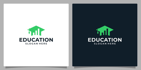 College, Graduation cap, Campus, Education logo design and investment finance vector symbol illustration graphic design.