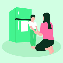 Deal for Rules with Kids Vector Illustration