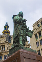 Fototapeta na wymiar Monument to David Teniers Younger at Teniersplaats in Antwerp, Belgium 
