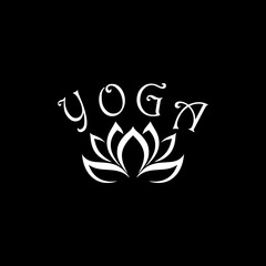 Yoga logo isolated on dark background