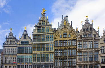 Fototapeta na wymiar Guild houses on the Grote Markt square in Antwerp, Belgium