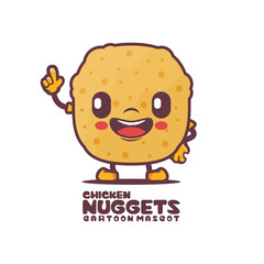 chicken nuggets cartoon mascot. food vector illustration