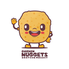 chicken nuggets cartoon mascot. food vector illustration