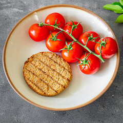 vegetable cutlet soy meat seitan fresh healthy veggie meal food snack diet copy space food background rustic top view vegan or vegetarian food no meat
