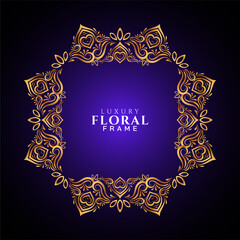 Decorative golden frame design violet classic background