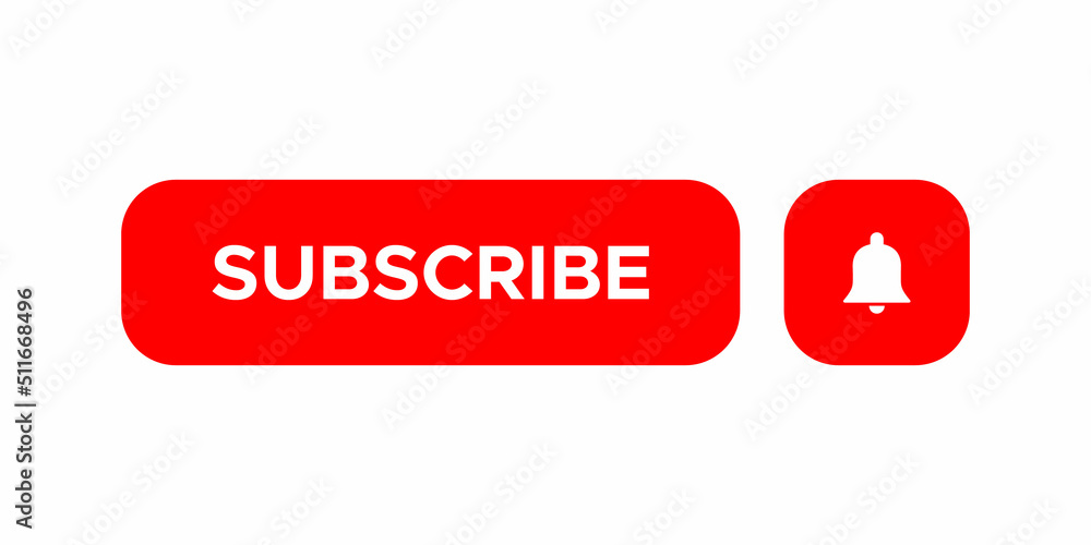 Poster subscribe icon vector with bell on square button