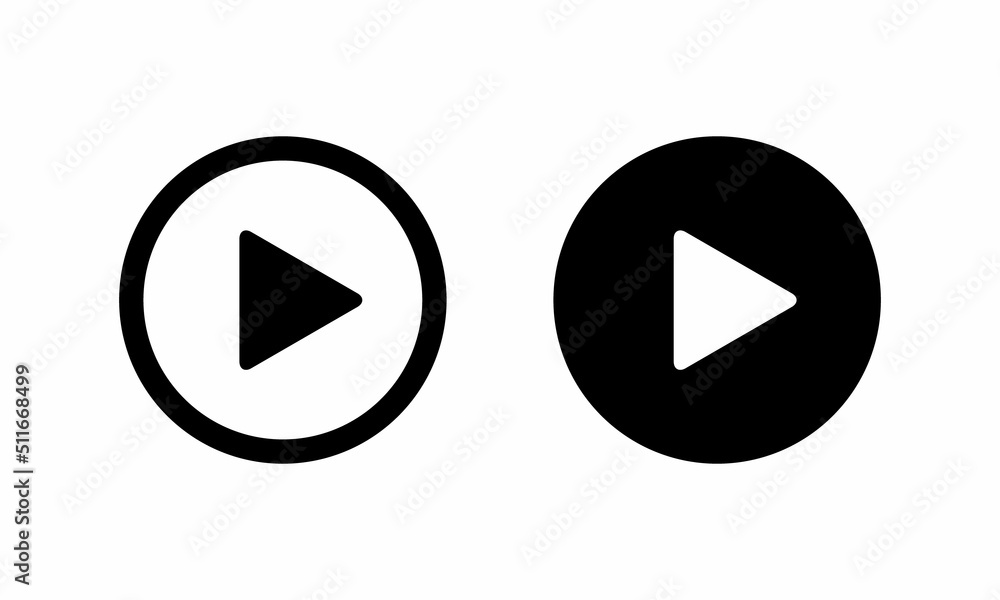 Poster play button icon vector for web or mobile player app
