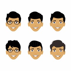 Cartoon character expression set bundles. 