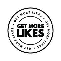 Get More Likes text stamp, concept background