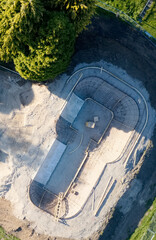 Skatepark being constructed in Banchory viewed from above