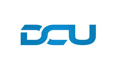 Connected DCU Letters logo Design Linked Chain logo Concept	

