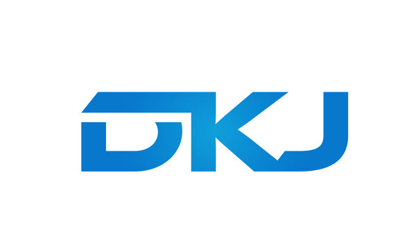 Connected DKJ Letters logo Design Linked Chain logo Concept	
