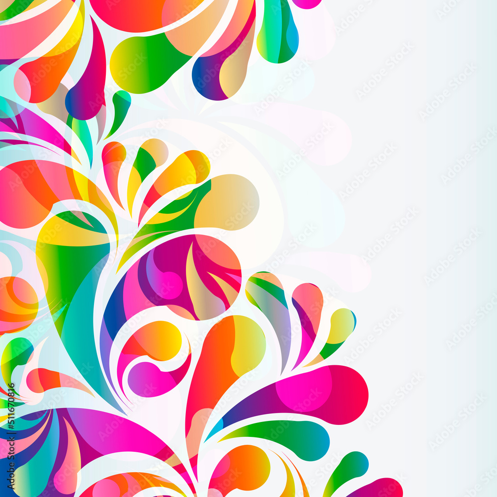 Poster Abstract colorful arc-drop background. Vector.