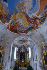 Obraz premium Innenansicht Pfarrkirche Bach in der Gemeinde Bach (Bezirk Reutte, Tirol)