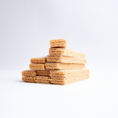 Crispy wafers isolated on a white background