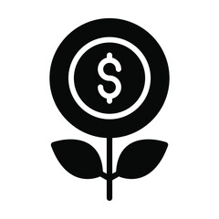 money plant Finance Related Vector Line Icon. Editable Stroke Pixel Perfect.