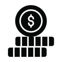 coins Finance Related Vector Line Icon. Editable Stroke Pixel Perfect.