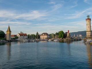 Fototapeta premium Sommerabend in Lindau am Bodensee