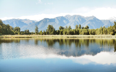 Naklejka premium famous tourist attractions in New Zealand