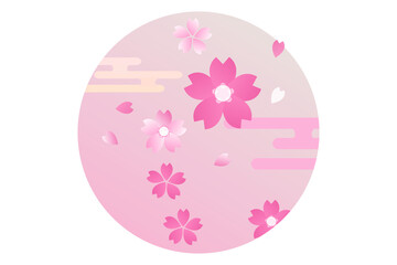 桜の和風円フレーム