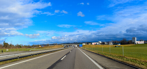 Autobahn 1 bei Winterthur in Richtung St. Gallen (Schweiz)