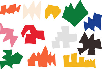 Polygonal angular geometric shape. Irregular Freeform Set