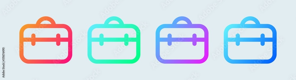 Poster briefcase line icon in gradient colors. business icon for apps and websites.