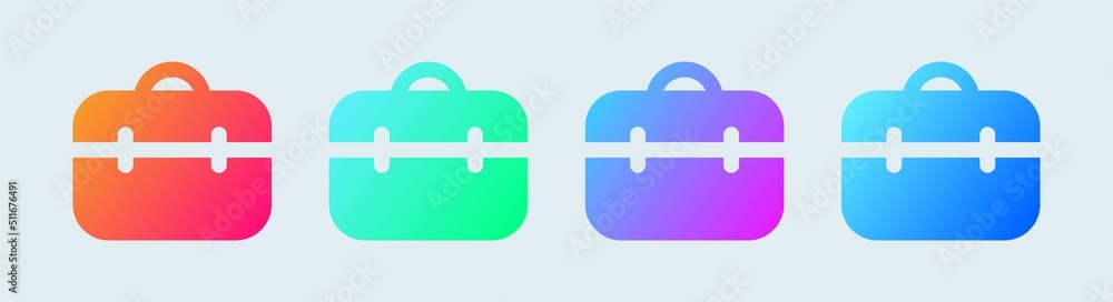 Poster briefcase solid icon in gradient colors. business icon for apps and websites.