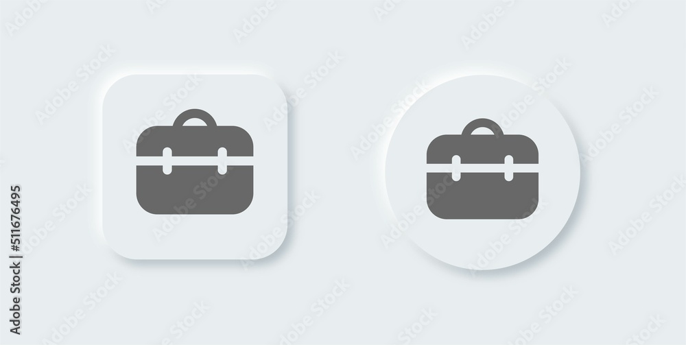 Poster briefcase solid icon in neomorphic design style. business icon for apps and websites.